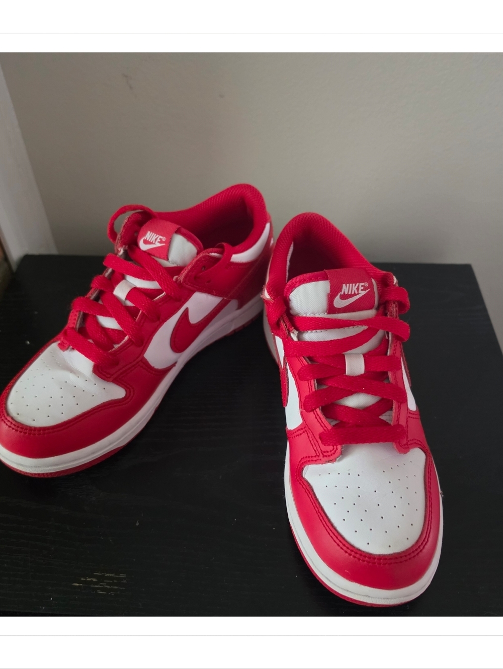 Nike Dunk Low Little Kids 3Y – White/University Red – FB9108‑119 – EUC